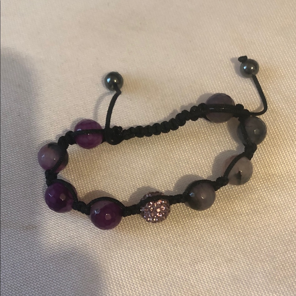 Purple Bead Macrame Bracelet - on hold possible substitute